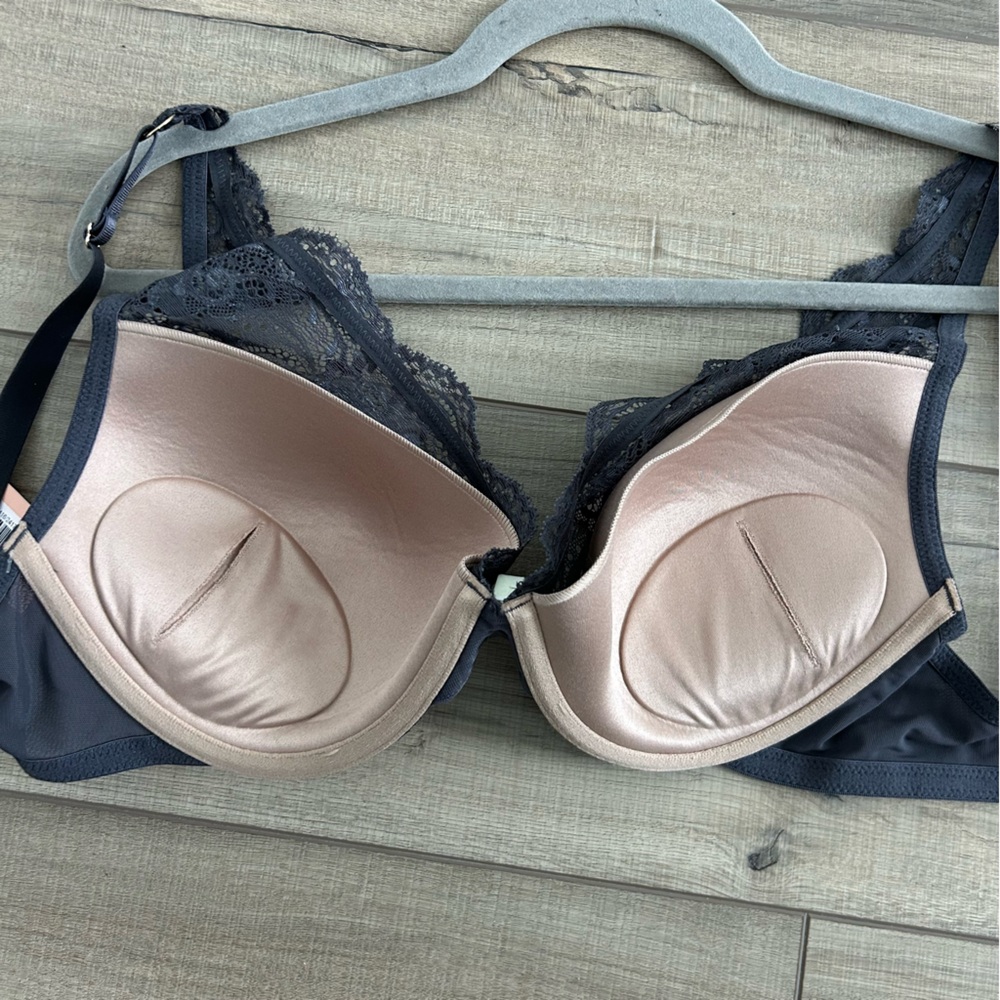 Thirdlove All Day Lace 24/7 Contour Plunge Bra Dark Grey 32F NWT - Picture 6 of 6